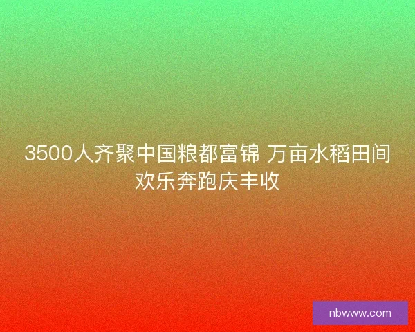 3500人齐聚中国粮都富锦 万亩水稻田间欢乐奔跑庆丰收 3500人齐聚中国粮都富锦 万亩水稻田间欢乐奔跑庆丰收