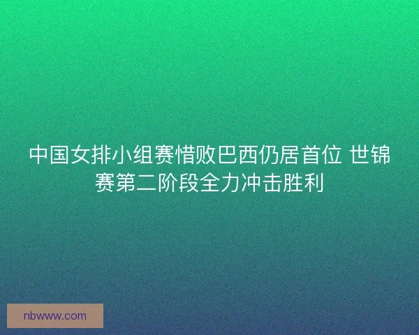 中国女排小组赛惜败巴西仍居首位 世锦赛第二阶段全力冲击胜利 中国女排小组赛惜败巴西仍居首位 世锦赛第二阶段全力冲击胜利